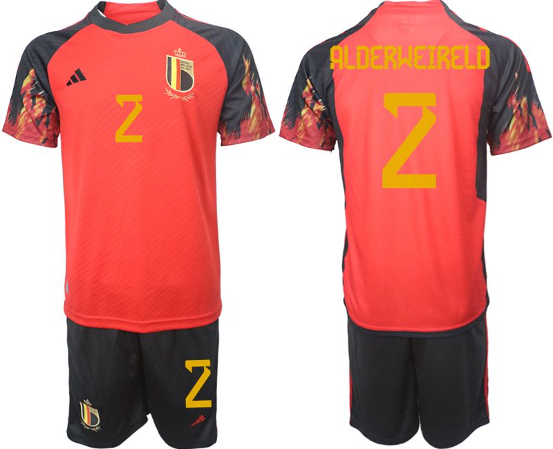 Men 2022 World Cup National Team Belgium home red 2 Soccer Jerseys